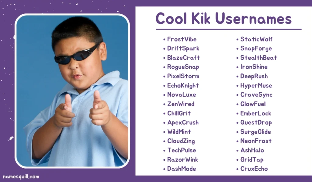 This list of cool Kik usernames is sorted into styles like funny, cute, aesthetic, and gamer-friendly.