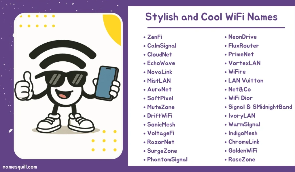 Cool and stylish WiFi name ideas for modern homes with sleek, tech-inspired and creative network names