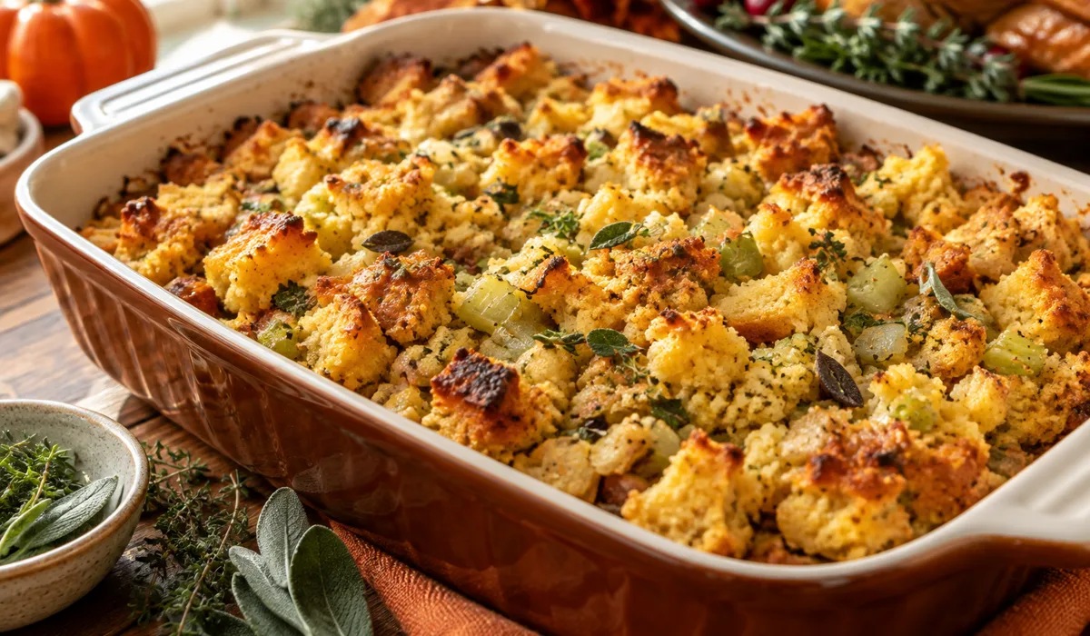 Cornbread Stuffing for an easy Thanksgiving side dish on a budget