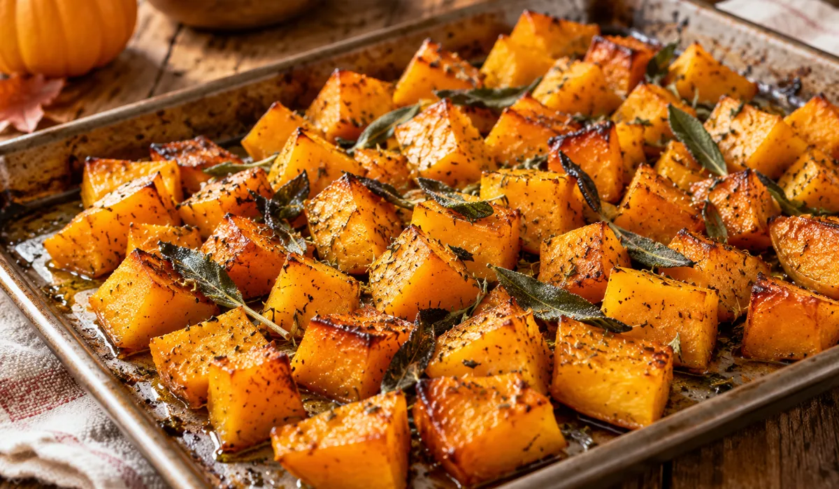 Roasted Butternut Squash for an easy Thanksgiving side dish on a budget